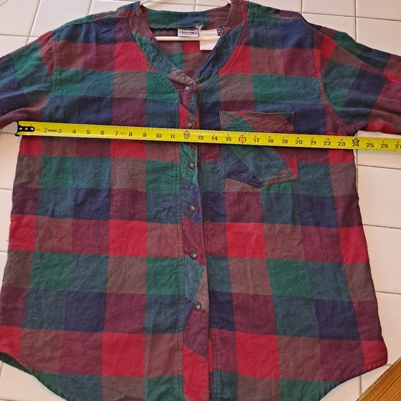 Backroad Blues plaid button up long sleeve flannel shirt size XL top holiday - Picture 8 of 10